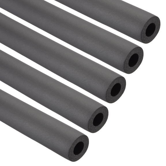 Uxcell 5/8"(16mm) ID x 6Ft Pipe Insulation Foam Tube, Pipe Cover Wrap Roll Bar Padding Tubing, Black 5 Pcs