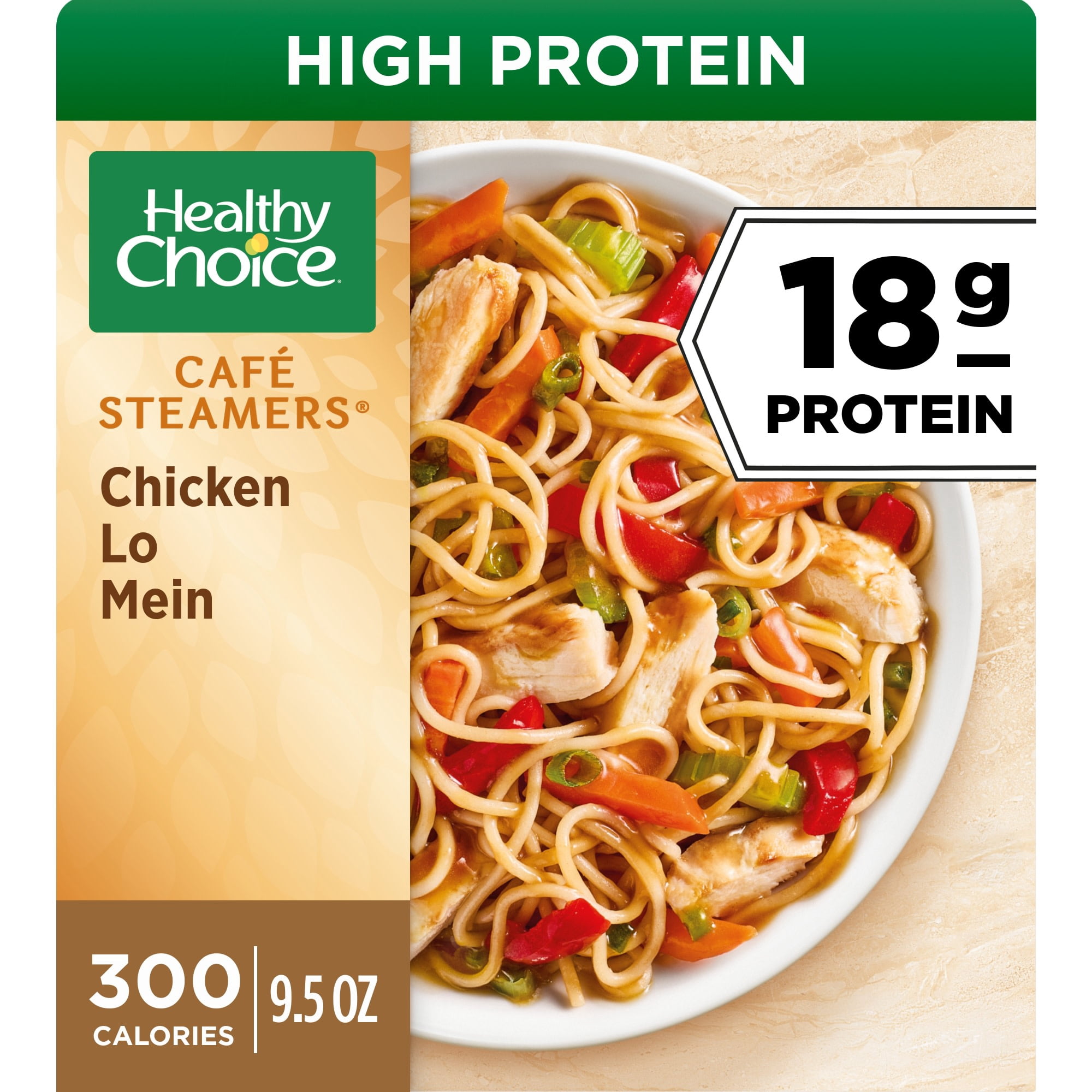 Healthy Choice Cafe Steamers Chicken Lo Mein, High Protein Frozen Meal, 9.5 oz. Bowl
