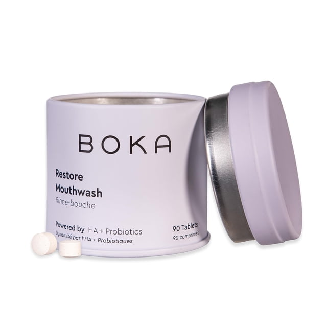Enjuagues bucales Boka, tamaño de viaje, hidroxiapatita, 90 comprimidos