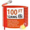 thumbnail image 1 of Cable de extensión HUANCHAIN, calibre 12/3, 30 m, impermeable, 15 A, 1875 W, 1 of 7
