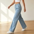 thumbnail image 4 of VBVC Women's Wide Leg Jeans with Pockets , Elastic Waist Pull On Denim Pants For Women, XS-XL, 4 of 6