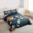 thumbnail image 3 of Feelyou Couple Gold Fish Queen Comforter Set, Japanese Blossoms Floral Bedding Sets, Teen Child Adult Reversible Bedding Comforter Set, Lightweight Room Decor, 3-Piece, 3 of 8