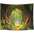 thumbnail image 3 of Gojian Fantasy Forest Tree Butterfly Wall Hanging, Fairy Magical Enchanted Jungle Waterfall Mushroom Tapestry for Bedroom Living Room, 3 of 6