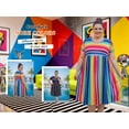 thumbnail image 4 of Cuteduck Plus Size Dresses for Curvy Women Summer Short Sleeve Dress Rainbow Striped V Neck Casual Dress with Pockets 1X-5X, 4 of 9