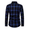 thumbnail image 3 of Camisa Manga Larga Cuadros Para Hombre Moda Slim Fit, 3 of 4