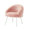 thumbnail image 3 of Inspired Home Elsa Chaise d'Appoint en Fausse Fourrure, Rose, 3 of 9