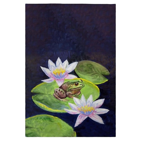 Betsy Drake GT1271 Frog & Lily Guest Towel