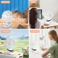 thumbnail image 7 of 5 Speeds Clip on Fan Rechargeable, Mini USB Portable Desk Fan with Clip, LED Display Powerful Silent Table Fan, Flexible Rotation for Bed, Home, Stroller, Sport, Camping(White), 7 of 7