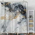 thumbnail image 2 of Baocicoo Gold Black White Marble Shower Curtain Modern Abstract Shower Curtain for Bathroom Lush Texture Bathtub Bathroom Decorations Durable Fabric Waterproof Shower Curtain with Hooks 72x84 Inches, 2 of 6