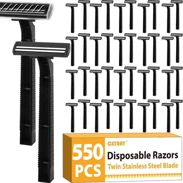 Maquinillas de afeitar desechables CXYARY 550 piezas de doble hoja con tapa de seguridad