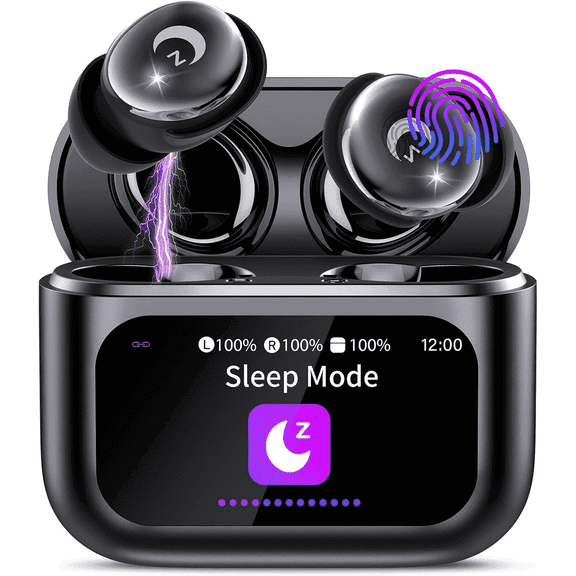Sleep Earbuds Bluetooth 5.4 in Ear Smart Touch Screen Headphones, 48H Noise Cancelling Ear Buds with 5 EQ Modes, Mini Wireless Headphones Small Design for Side Sleepers, Clear Calls Earphones, IPX7