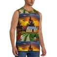 thumbnail image 2 of Gaeub Fall Village Scenery Men's Sleeveless Muscle Shirts Workout Tank Tops, Odor Protection and Comfortable - Small, 2 of 8