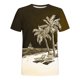 thumbnail image 4 of Camisetas de Manga Larga para Hombres Imprimir Fallow Cuello Redondo Camiseta, Moda Casual Manga Corta Mezcla de Algodón/Lino, 4 of 9