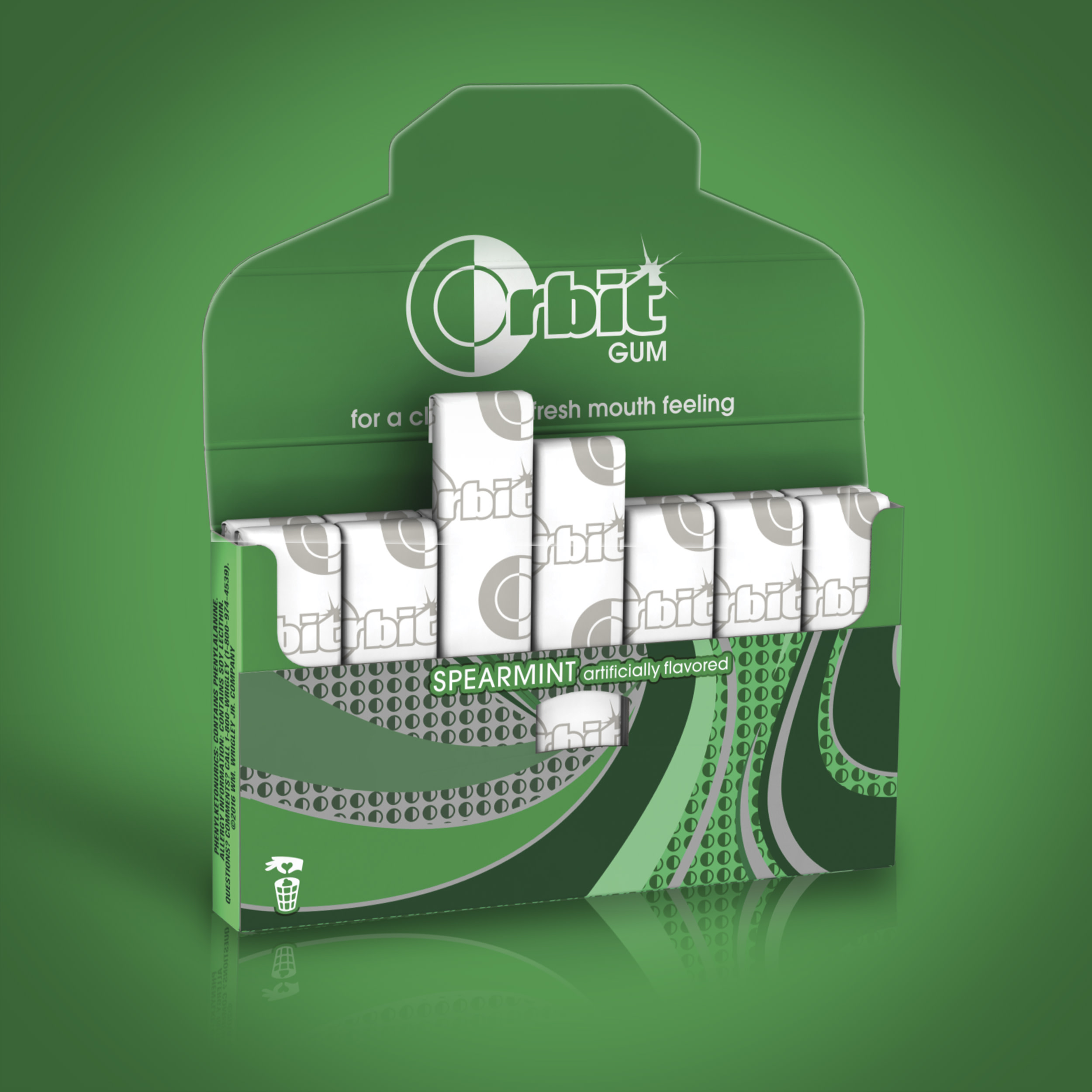 Orbit Spearmint Sugar Free Chewing Gum Travel Essentials - 3 Ct Pack - image 2 of 13