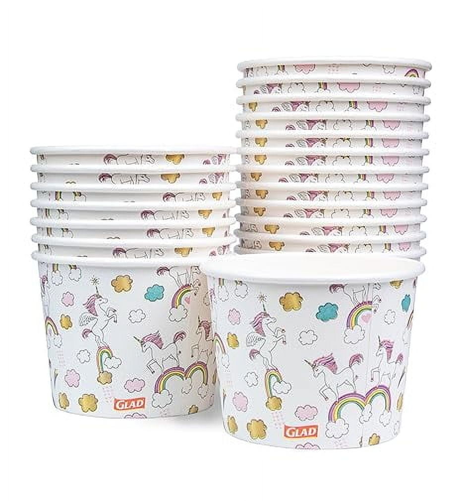 Glad Kids Unicorns Paper Snack Bowls No Lid 12oz 20ct