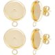 thumbnail image 1 of 1 caja de 16 piezas de aretes de cabujón de 12 mm en blanco, chapados en oro de 24 quilates, con bandeja de bisel redonda plana, con poste, accesorios para aretes con 20 tuercas para aretes., 1 of 5
