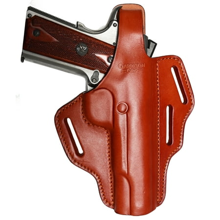 Garrison Grip Full Grain Tan Italian Leather 2 Position Plus Cross Draw Tactical Holster For All Standard 1911