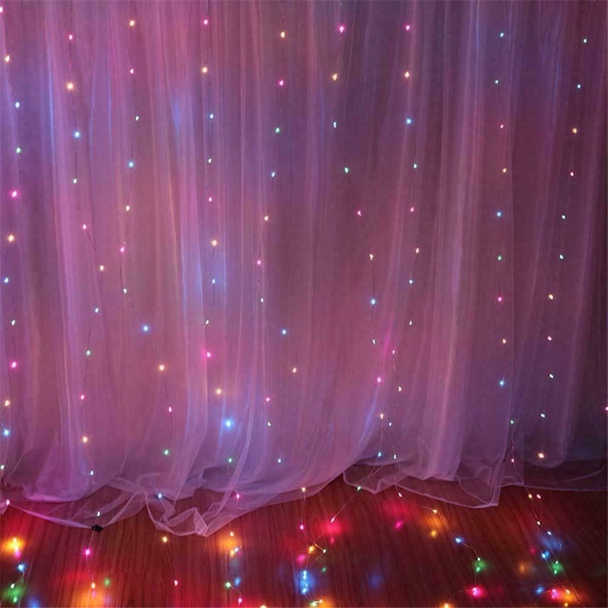 300 Led Curtain Lights Upgrade Window Fairy 8 Lighting Modes String