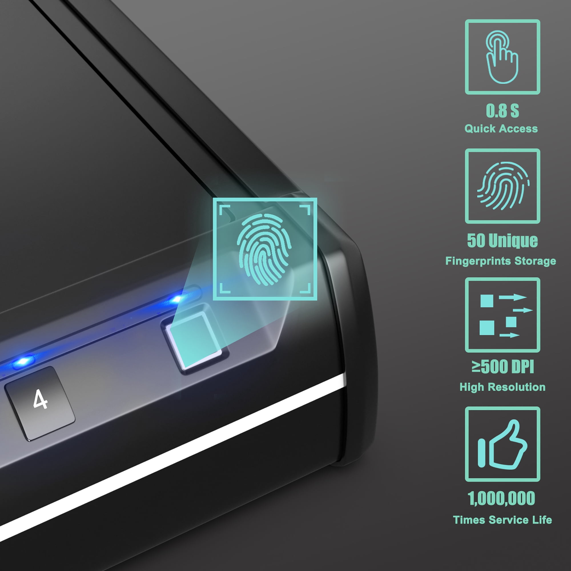 Costway Quick-Access Dual Firearm Safety Device w/ Biometric Fingerprint Lock