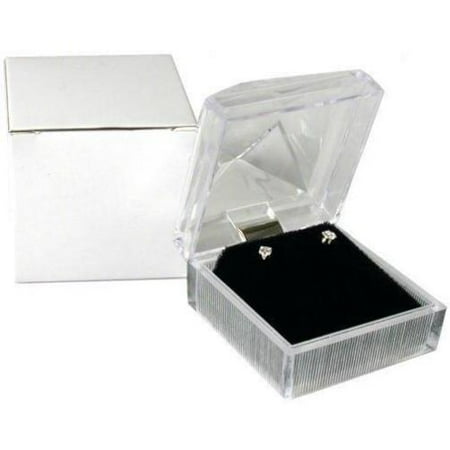 Arabesque Clear Crystal Gift - Earring Gift Box Crystal Clear Velvet Display