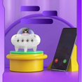 thumbnail image 3 of Wireless Bluetooth Speaker Cute Spaceship Shape Speaker Colorful Light Desktop Speaker for Bedroom Office Dormitory, 3 of 4