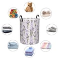 thumbnail image 3 of Lsque Lavender Flowers pattern Laundry Hamper Basket, Tall Woven Rope Hamper Basket for Clothes, Lightweight Storage Basket, Collapsible Waterproof-, 3 of 8