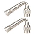 thumbnail image 1 of Splihome 2Pcs Motorcycle 45/90/135 Degree Tire Tube Extension Valve Adapter For Car Bike Sliver, 1 of 10