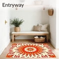 thumbnail image 3 of ODIKA 5'x7' Machine Washable Non-Slip Area Rug, Burst with Radiating Petal Formations and Central High Traffic Rug, Red, 478832, 3 of 7