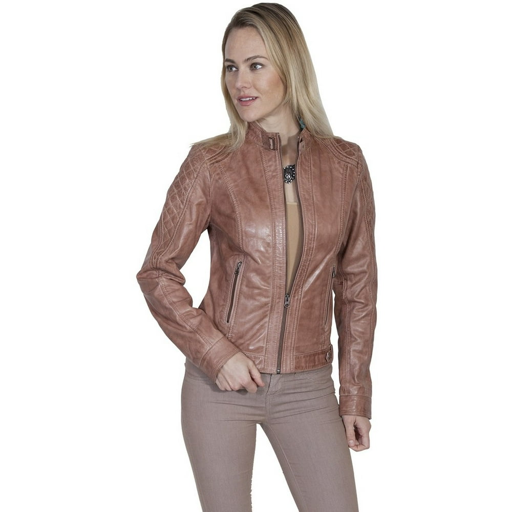 Scully Leather - Scully Western Jacket Womens Quilting Detail Zip Belt ...