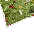 thumbnail image 4 of Green Christmas Blanket, Winter Snowflake Deer Christmas Tree Snowman Printed Flannel Blankets, Xmas Soft Warm Cozy Happy New Year Holiday Blanket for Couch Sofa Bed Home Decor, 60X80IN, 4 of 4