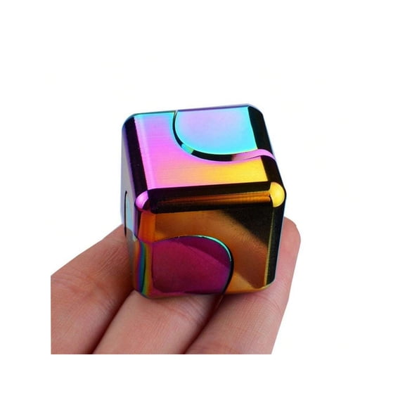 Rainbow Magic Cube Fidget Metal Rotational Puzzle Cube Stress Relief Desk Suitable For Special Needs ADHD GiftsColorful