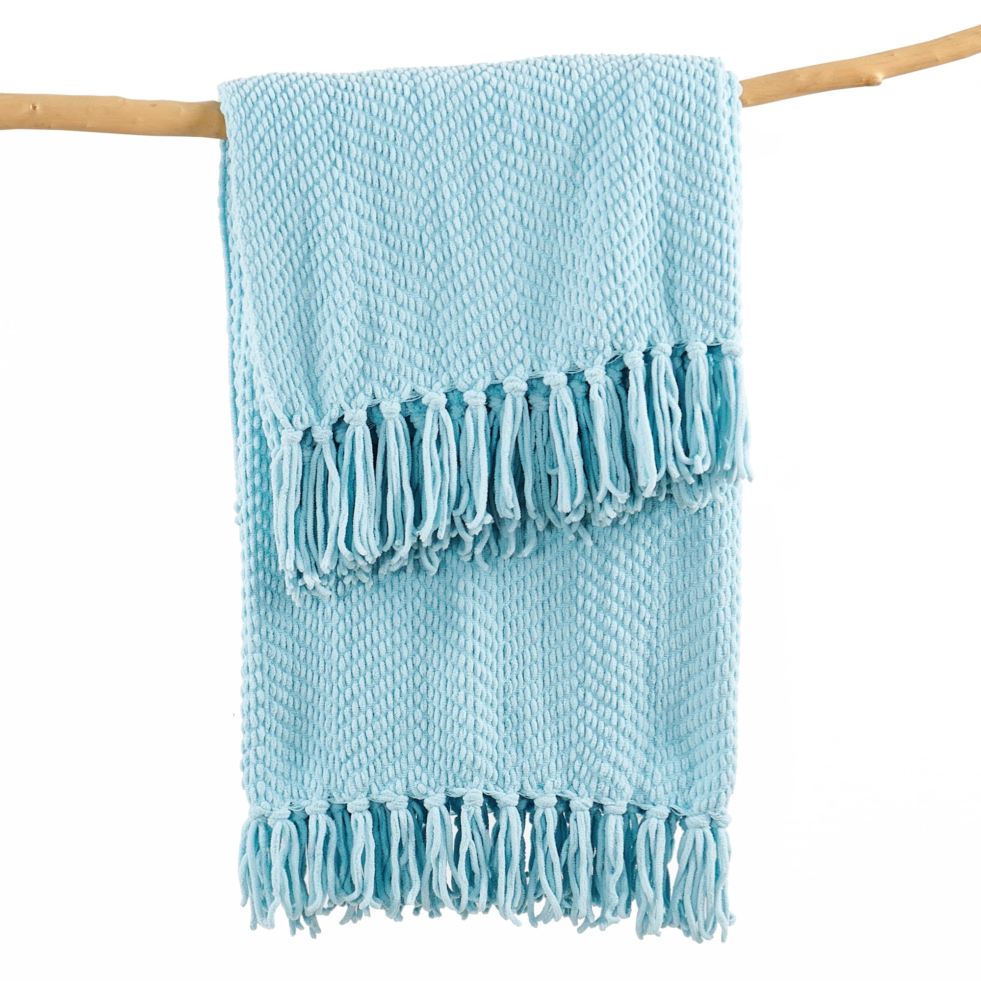 Home Soft Things Reversible Tweed Throw Blanket, Super Soft & Cozy - Aquamarine, 60x80"