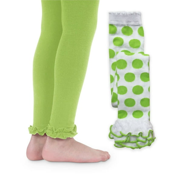 Jefferies Socks Ruffle & Polka Dot Pattern Holiday Legging Tights 2 Pack