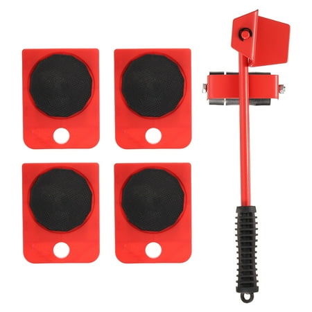 Uxcell Pallet Breaker 12" Deck Remover Board Pry Bar Puller with Handle Pulleys, Red
