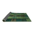thumbnail image 2 of Ahgly Company Indoor Rectangle Checkered Turquoise Blue Modern Area Rugs, 2' x 5', 2 of 4