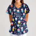 thumbnail image 2 of BDPORKAS Womens Scrubs Nurse Uniforms Breathable Short Sleeve V Neck Scrubs Uniform Characters Cartoon Cute Comfy Shirts with Pocket, 2 of 6