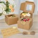 thumbnail image 1 of Cajas de Postre con Ventanas, Cajas Individuales para Cupcakes, con Etiquetas y Cuerdas, Caja Portátil para Galletas, para Postres, Dulces, Galletas, Pasteles, 1 of 4