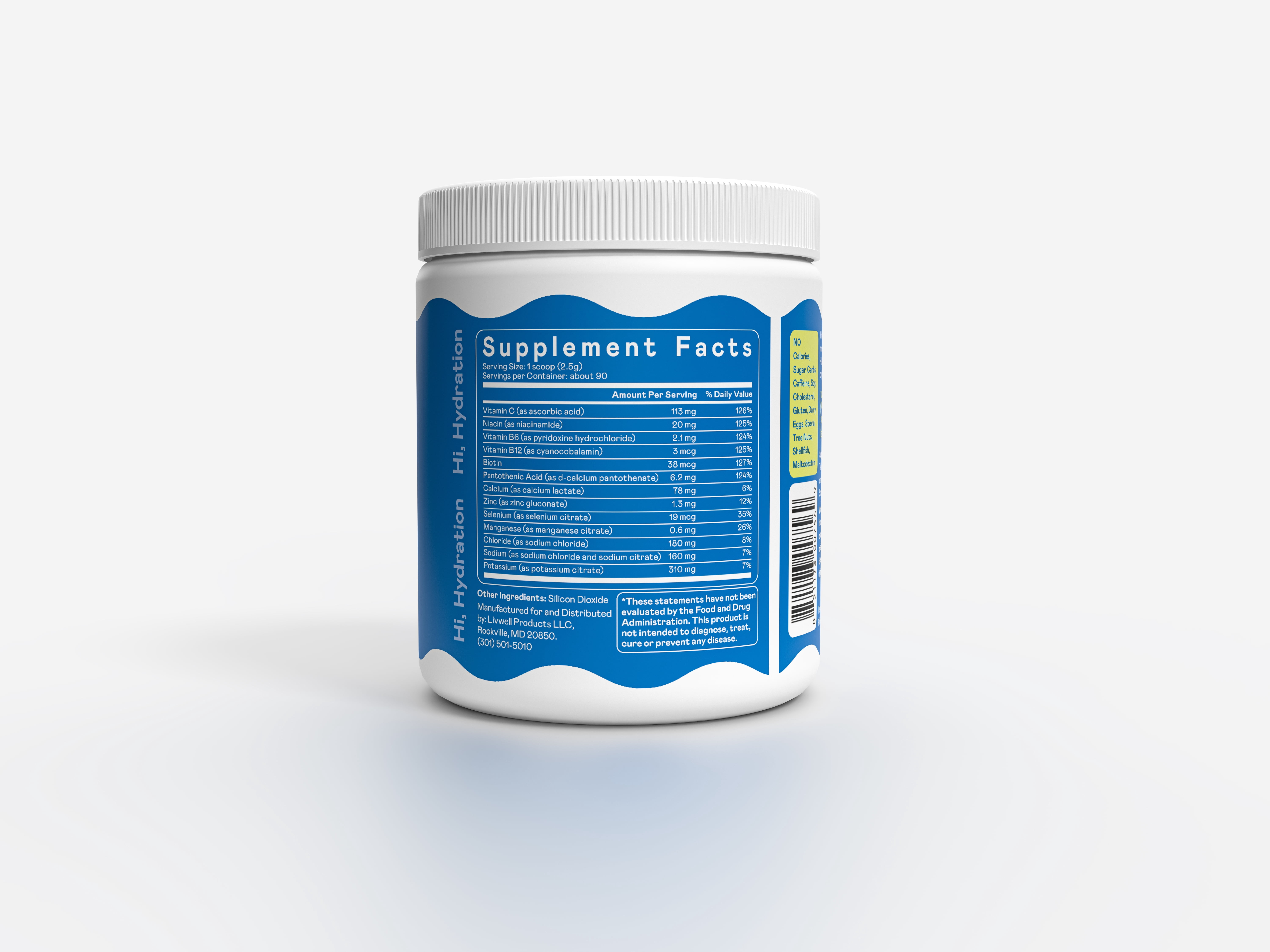 Hi-Lyte Daily Essentials Electrolytes Powder Mix Unflavored 90 Servings