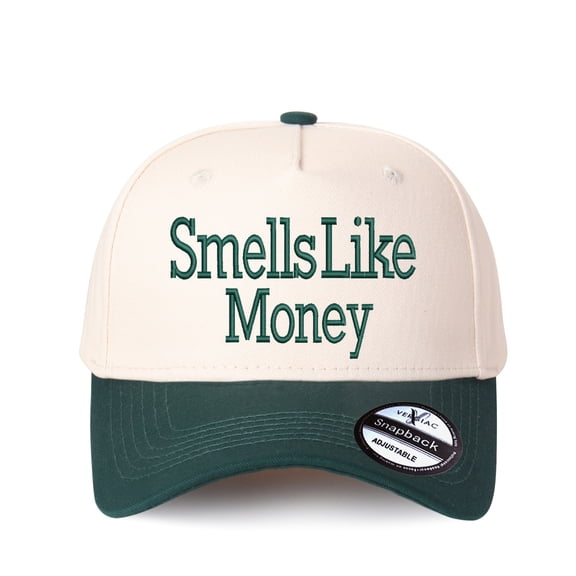 Vergiac Smells Like Money Letter Embroidered Color Block Trucker Hat, Unisex Adjustable Cotton Breathable Fashion Cap for Travel Daily Outdoor Wear