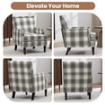 thumbnail image 4 of Paproos Upholstered Accent Chair Set of 2, Vintage Arm Chair with Grey and Tan Striped Linen Fabric, Nailhead Trim, Comfort Reading Chair Lounge Chair, Armchair for Living Room, Bedroom, Antique Grey, 4 of 7
