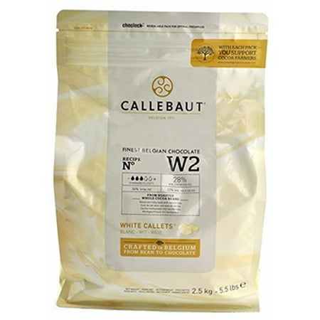 Callebaut Chocolate Chips - Callebaut W2 White Chocolate Baking Callets/Chips, 28% Cocoa, 5.5-lb Bag