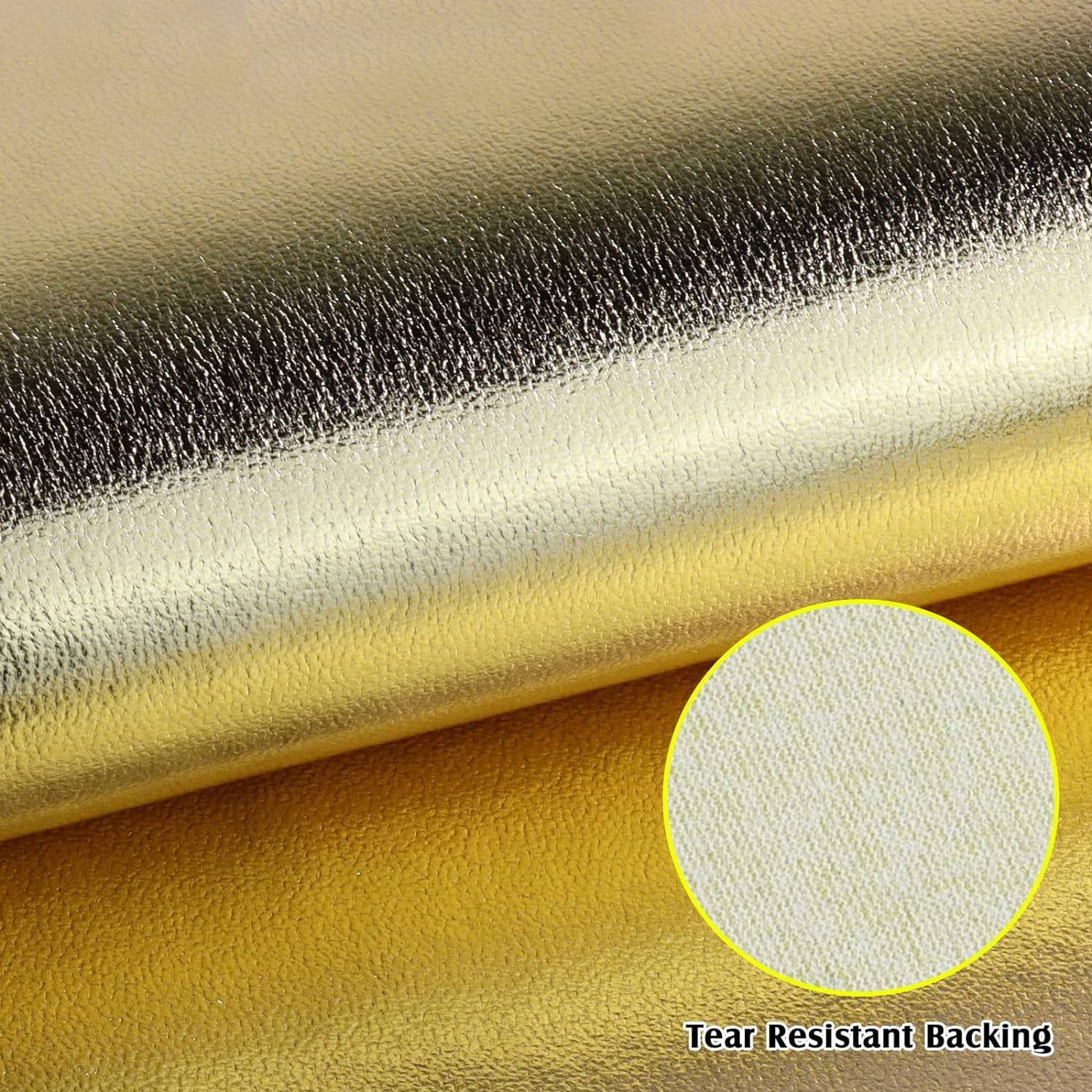 Metallic Golden Fabric, Shiny Synthetic Leather, Waterproof for Furniture Decoration Protection Replacement Renovate Sofa Seats Upholstery Car