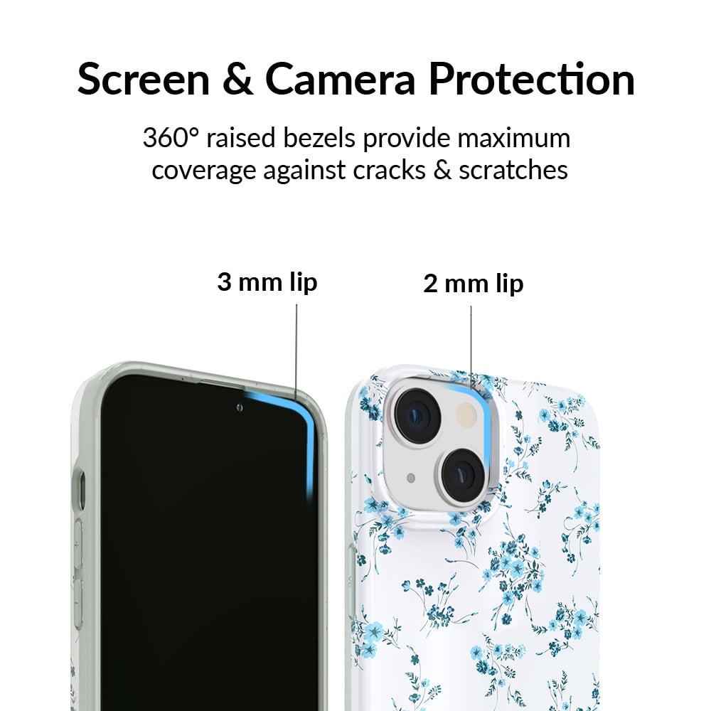 VELVET CAVIAR for iPhone 13 Case Flowers - Compatible with MagSafe - Cute Protective Phone Cases for Women - French Blue Floral