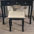 thumbnail image 3 of GloryStar Girls Vanity Desk Set, Wood Makeup Dressing Table with Oval Mirror and Lights, Stool, 3 Colors Lighting Modes, Vanity Table with 5 Drawers, Makeup Vanity Set with Mirror and Stool for Girls, 3 of 7