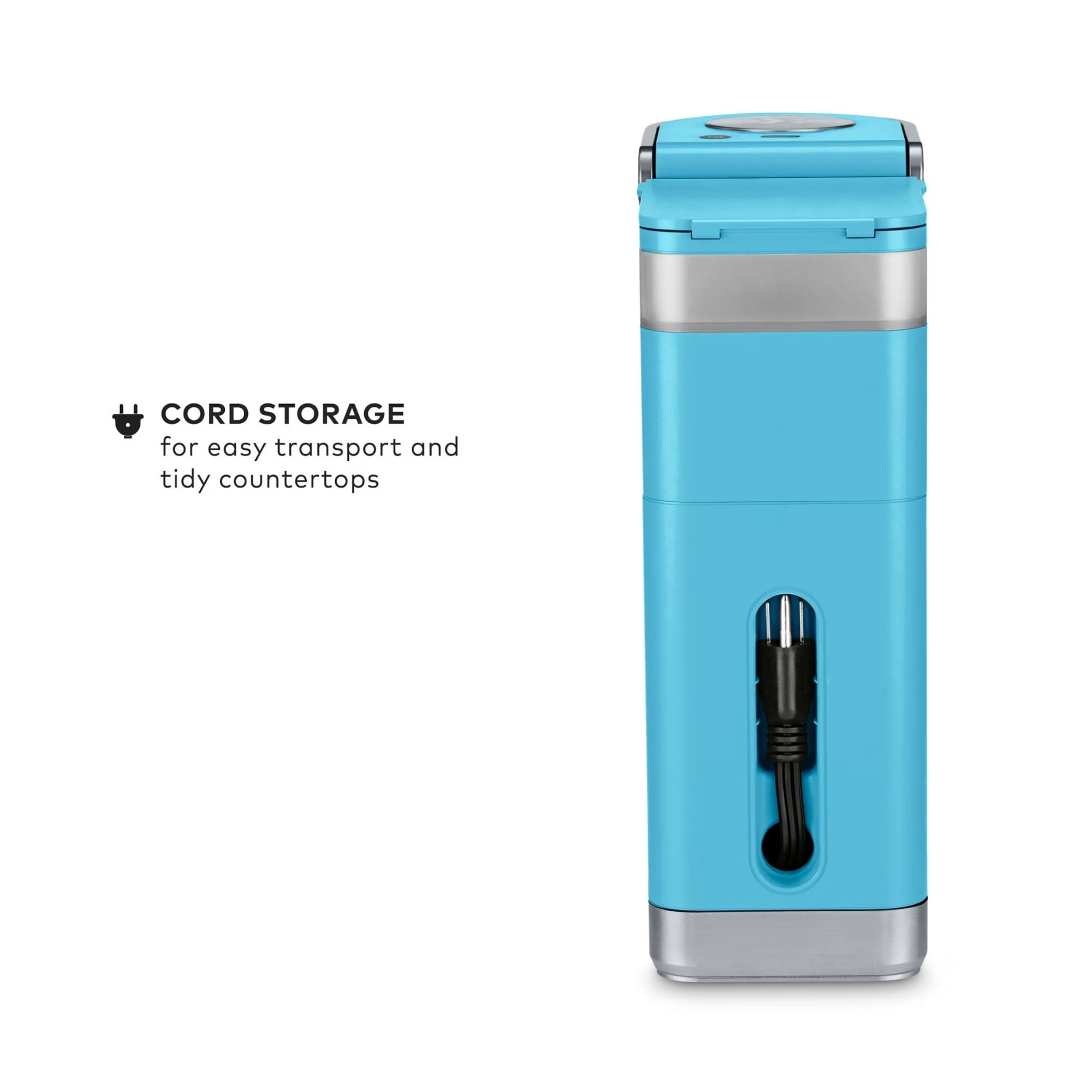 Restored Keurig K-Mini Plus Single Serve Coffee Maker with 6 to 12 Oz. Brew Size, K-Cup Pod Storage and Travel Mug Friendly (Cool Aqua, ) (Refurbished)