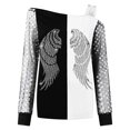 thumbnail image 4 of Mujeres moda manga larga camisas casuales fuera del hombro pulóver blusas Pompotops  FGAJ20323, 4 of 5