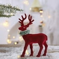 thumbnail image 4 of Zawou Christmas Deer Ornament, Snow Flocked Reindeer Pendant for Holiday Tabletop or Hanging Display, Festive Seasonal Decoration, 4 of 6