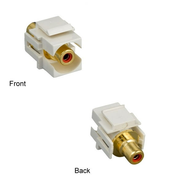 Kentek RCA Keystone Insert Recessed Type Gold Plated Connector Video Audio Jack Red