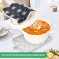 thumbnail image 3 of Yayeee Pot Holders Kitchen Heat Resistant with Pockets 7"x9.8" Cotton Oven Cooking Hot Pads, Red Fireworks Pattern, 3 of 7