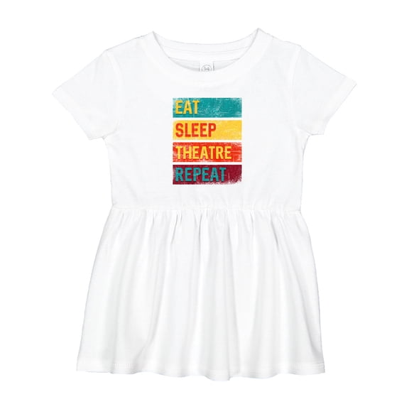 Inktastic Eat Sleep Theatre Repeat Drama for Actor Girls Baby Dress